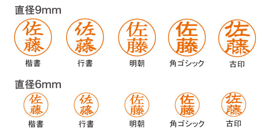印面書体見本